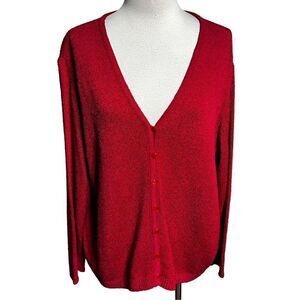 Vintage French Rags Long Sleeve Red Cardigan Santana Knit Sweater Size 3 Large